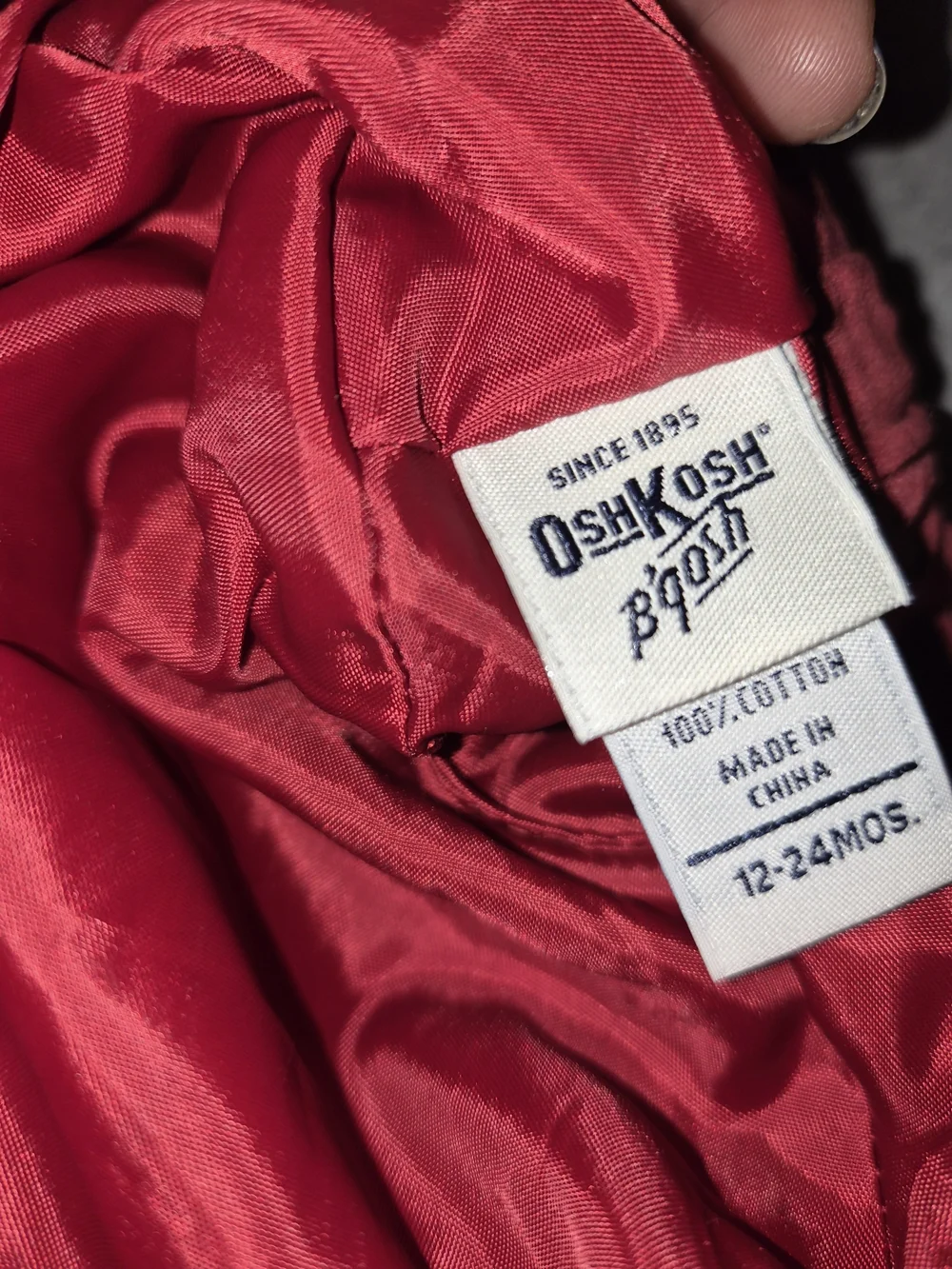 OshKosh B'gosh Red Velvet Dress with Matching Hat